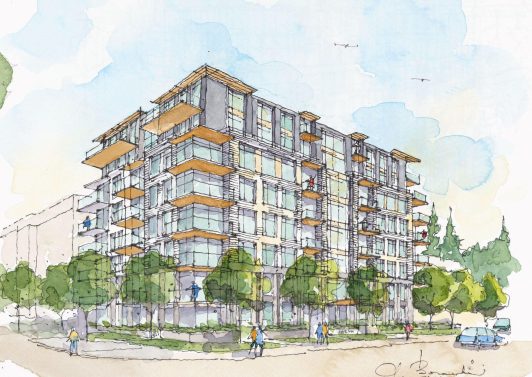 Sketch Rendering Facade Looking North East 2